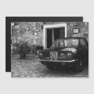 Vintage FIAT car in Italy in monochrome Magnetic Invitation