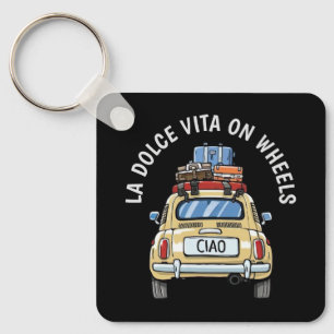 Vintage Fiat Car Keychain
