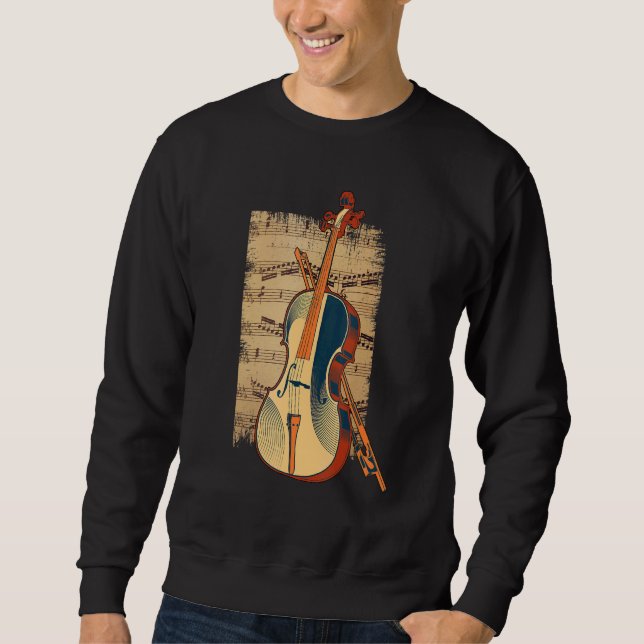 Vintage Fiddle Stringed Instrument Fiddle Violinis Sweatshirt (Front)