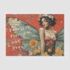 Vintage Fierce Butterfly Fairy Decoupage