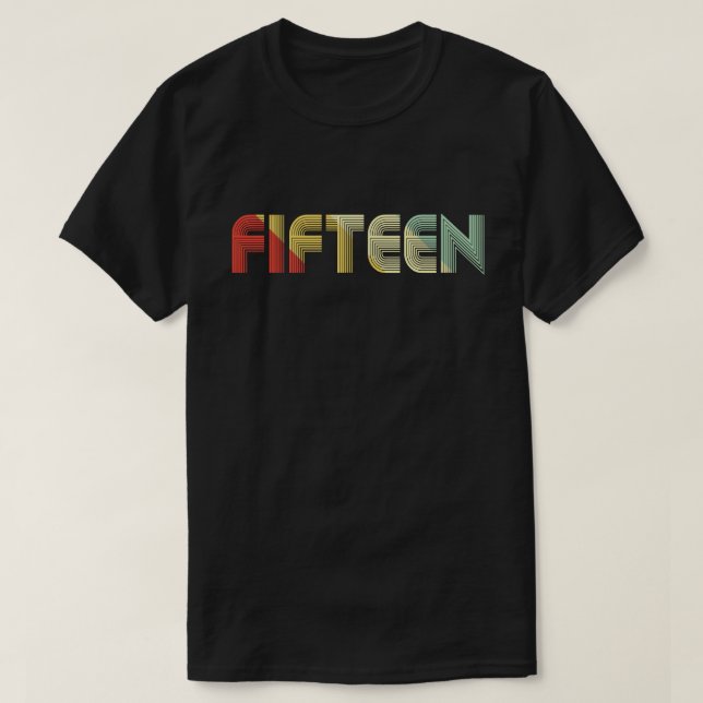 vintage fifteen 15th Birthday Gift T-Shirt (Design Front)