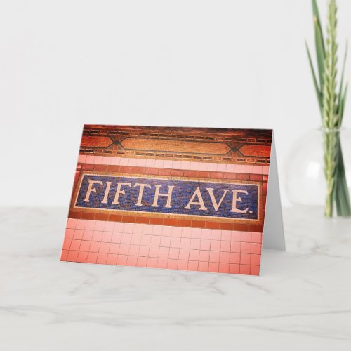 Vintage Fifth Avenue Sign _ Manhattan NYC Card