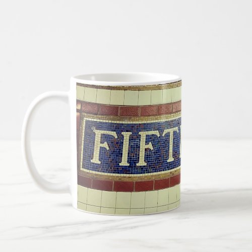 Vintage Fifth Avenue Sign _ Manhattan NYC Coffee Mug