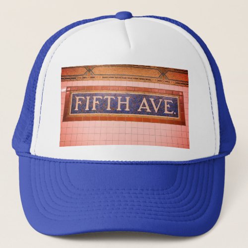 Vintage Fifth Avenue Sign _ Manhattan NYC Trucker Hat