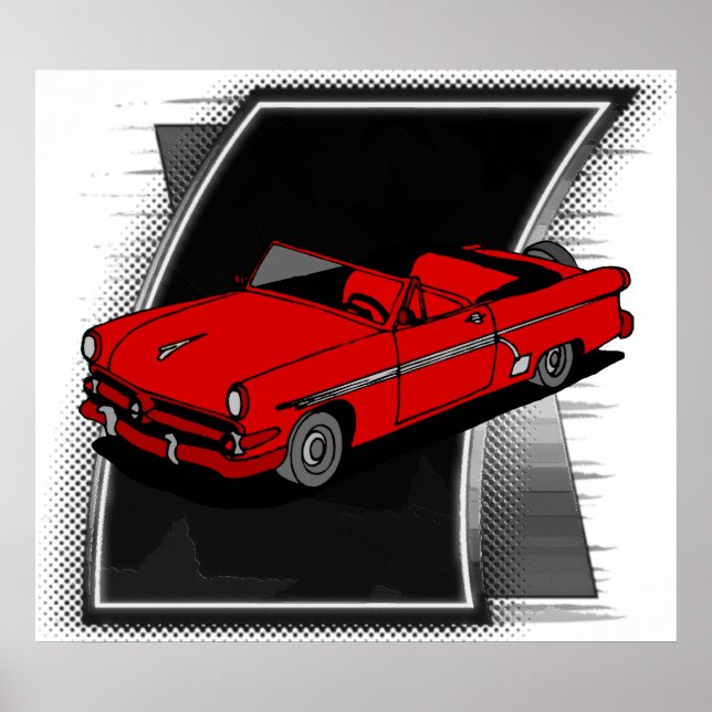 Vintage Fifties Car Poster (Front)