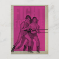Vintage Fight For Love Pride Postcard