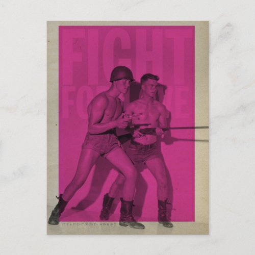 Vintage Fight For Love Pride Postcard