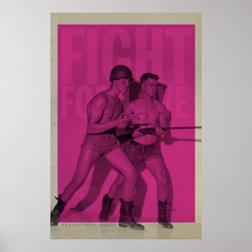 Vintage Fight For Love Pride Poster