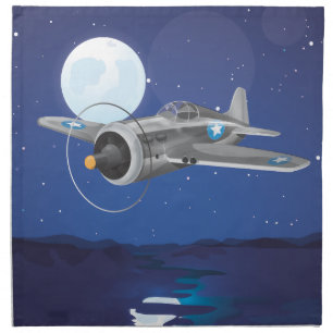 Vintage fighter Aircraft Cloth Napkin