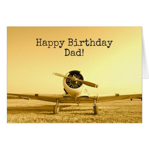 Vintage Fighter Airplane CUSTOM Birthday Card