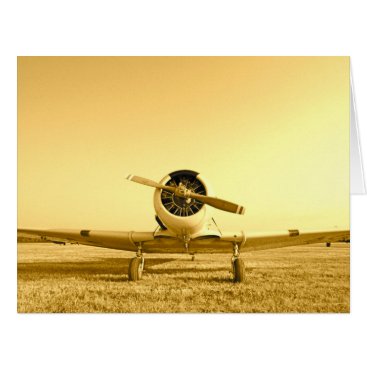 Vintage Fighter Airplane Golden Yellow Big Card Vintage Fighter Airplane Golden Yellow Big Card