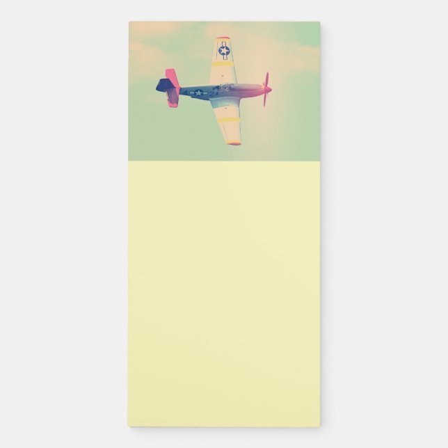 Vintage Fighter Airplane Magnetic Notepad (Front)
