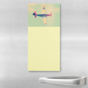 Vintage Fighter Airplane Magnetic Notepad