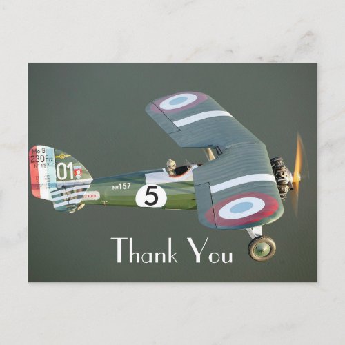 Vintage Fighter Plane Birthday Edit Age Thank You Postcard