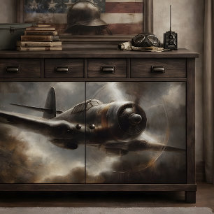 Vintage Fighter Plane Decoupage Tissue Paper