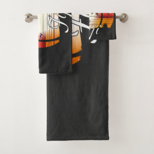 Vintage Fiji Palm Trees Summer Beach Bath Towel Set