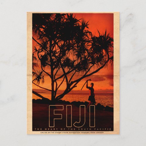 Vintage Fiji Travel Postcard