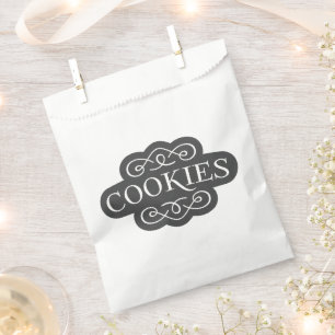 Vintage Filigree Cookies Bakery Emblem Design Favor Bag