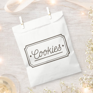 Vintage Filigree Cookies Bakery Emblem Design Favor Bag