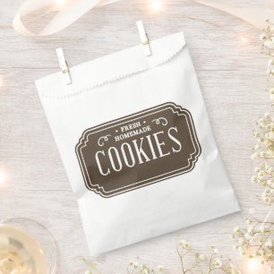 Vintage Filigree Cookies Bakery Emblem Design Favor Bag