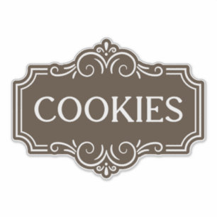 Vintage Filigree Cookies Bakery Emblem Design Sticker