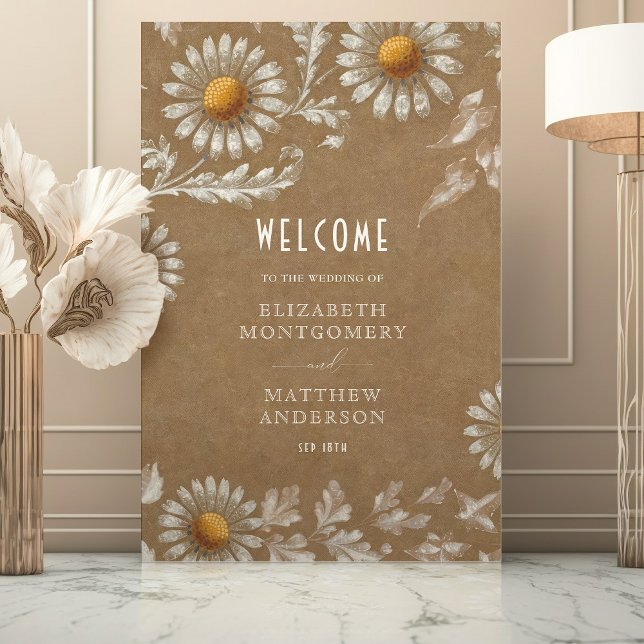 Vintage Filigree Daisy Wedding Welcome Sign (Creator Uploaded)