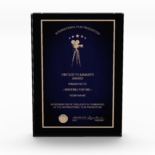 Vintage Film Camera Acrylic Award