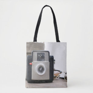 Vintage Film Camera Flower Pot & Glasses Tote Bag