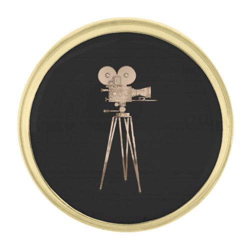 Vintage Film Camera Gold Finish Lapel Pin