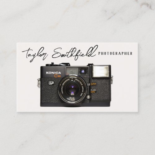Vintage Film Camera Photography Business Card