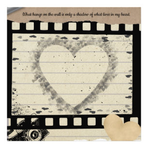 Vintage Film Heart Collage Photo Enlargement Print