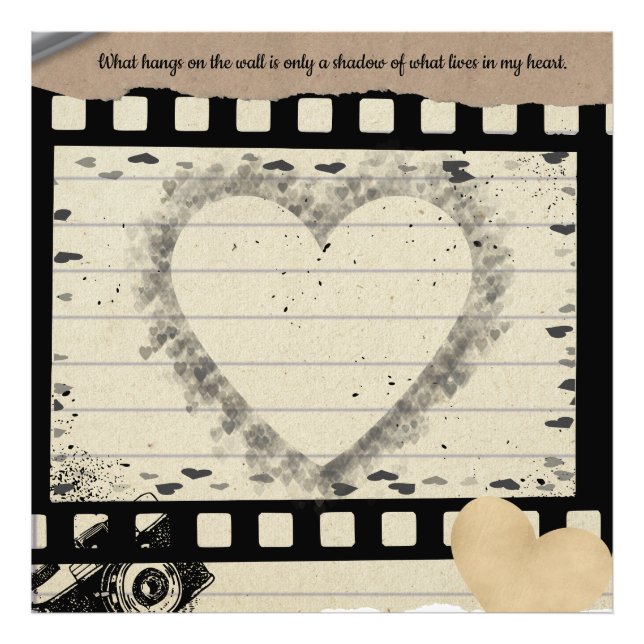 Vintage Film Heart Collage Photo Enlargement Print (Front)