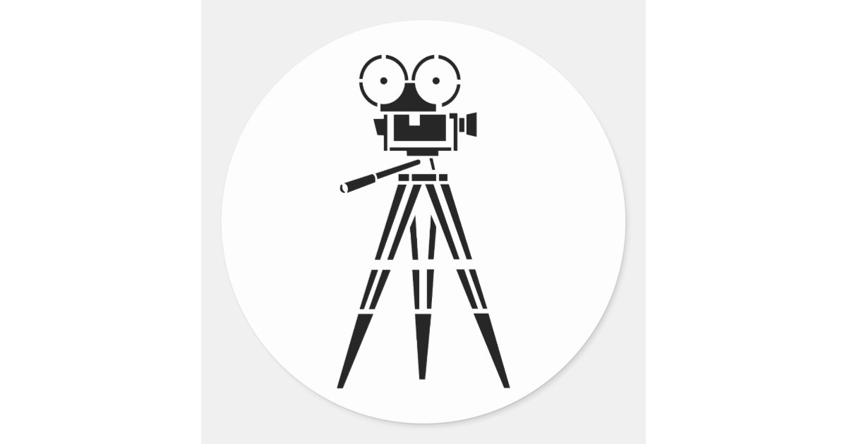 Vintage Film Movie Set Camera Classic Round Sticker Zazzle Com