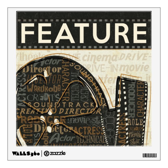 Vintage Film Reel Wall Sticker (Front)