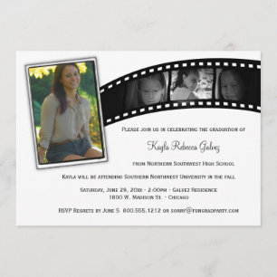 Vintage Film Strip Graduation Party Photo Invite