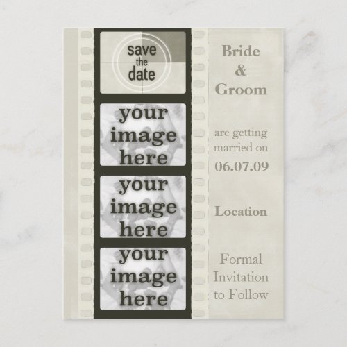 Vintage Film Strip Save the Date Photo Postcards