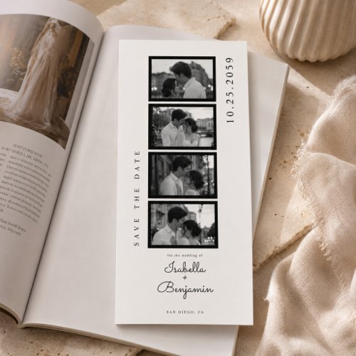Vintage Film Strip Save the Date Wedding Card.