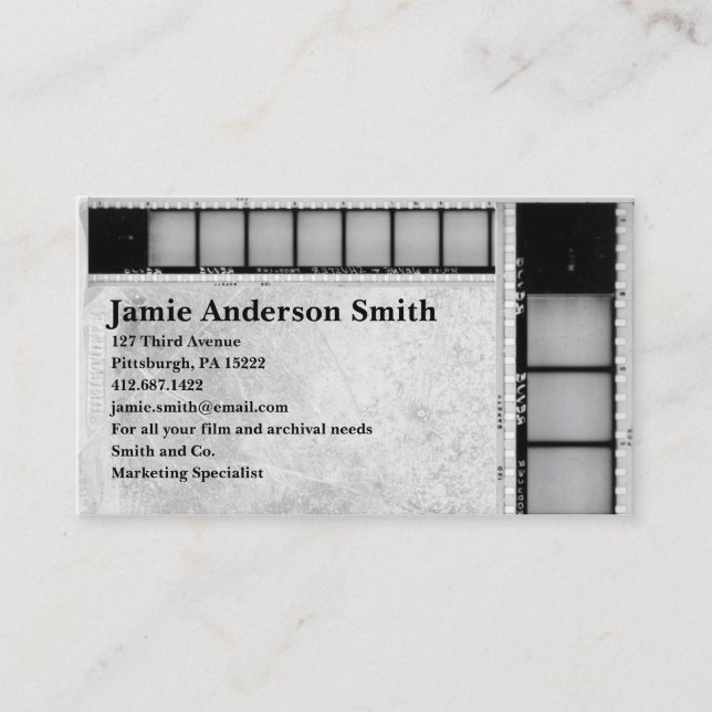 Vintage Filmstrip Business Card (Front)