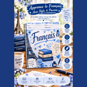 Vintage finance Literature Notebook | Blue Floral