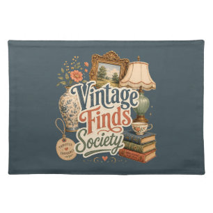 Vintage Finds Cottagecore Treasures Blue Cloth Placemat