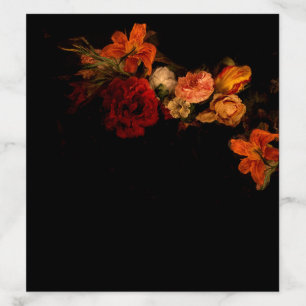 Vintage Fine Art Dark Floral Wedding Envelope Liner