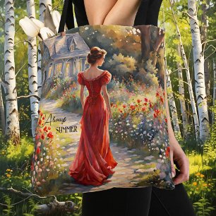 Vintage Fine Art Impressionism Lady Tote Bag