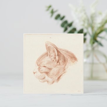Vintage Fine Art Sketch of a Cat
