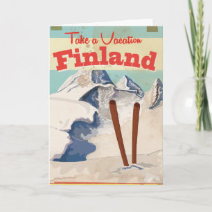Vintage Finland Travel Poster Holiday Card