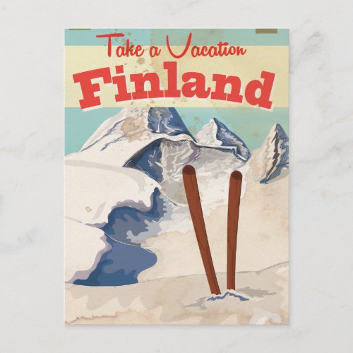 Vintage Finland Travel Poster Postcard