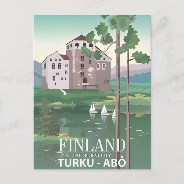 Vintage Finland Travel winter nordic europe  Postcard (Front)