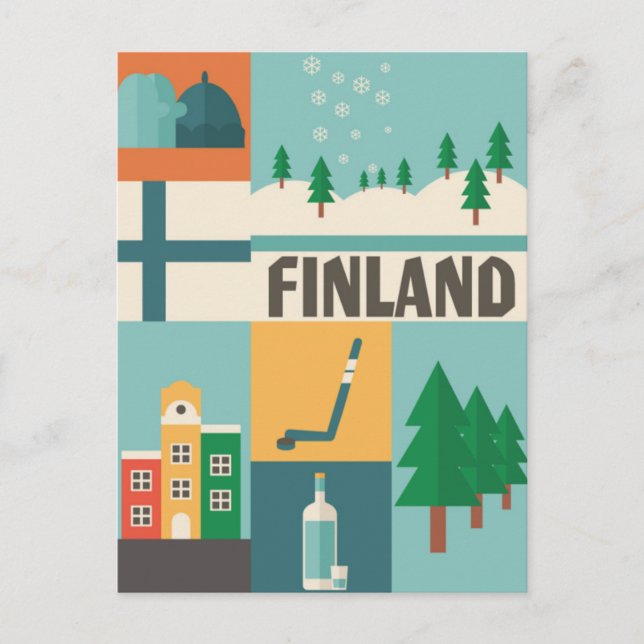 Vintage Finland Travel winter nordic europe  Postcard (Front)