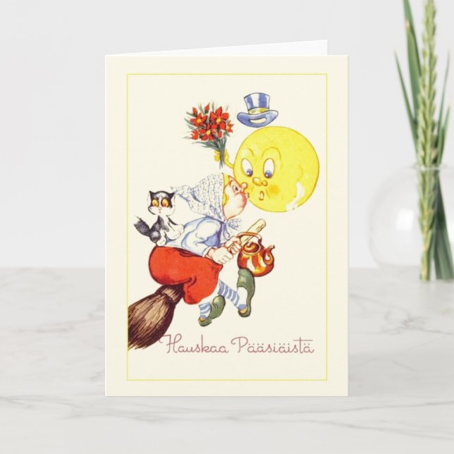 Vintage Finnish Hauskaa Pääsiäistä Easter Card (Front)