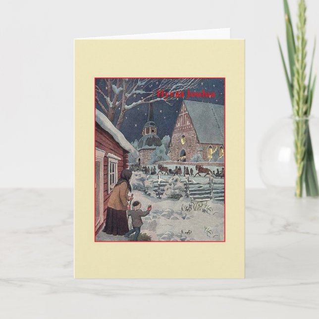 Vintage Finnish Hyvää Joulua Christmas Card (Front)