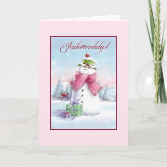 Vintage Finnish Joulutervehdys Christmas Card (Front)